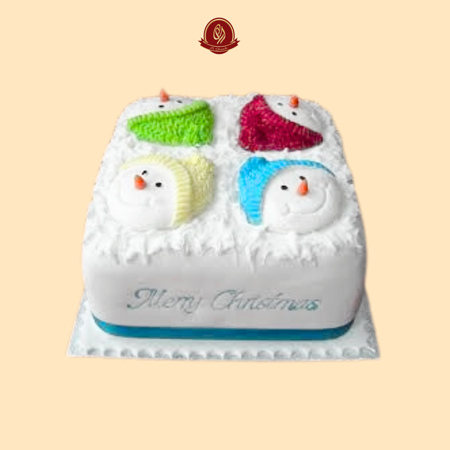Snowman Design Square Cake – Abu Dhabi in Abu Dhabi | Christmas cakes Delivery UAE – Legrandeuae