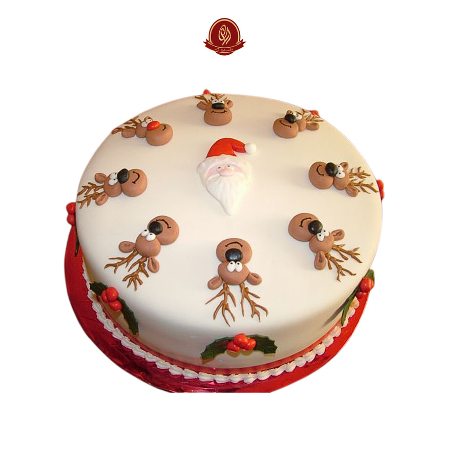 Reindeer Herd Santa Cake – Abu Dhabi in Abu Dhabi | Christmas cakes Delivery UAE – Legrandeuae