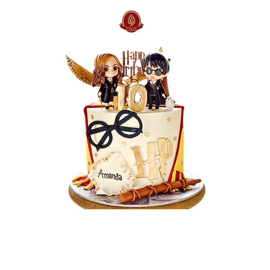Harry & Hermione Chibi Harry potter theme Cake - Abu Dhabi in Abu Dhabi | Harry Potter cakes Delivery UAE – Legrandeuae