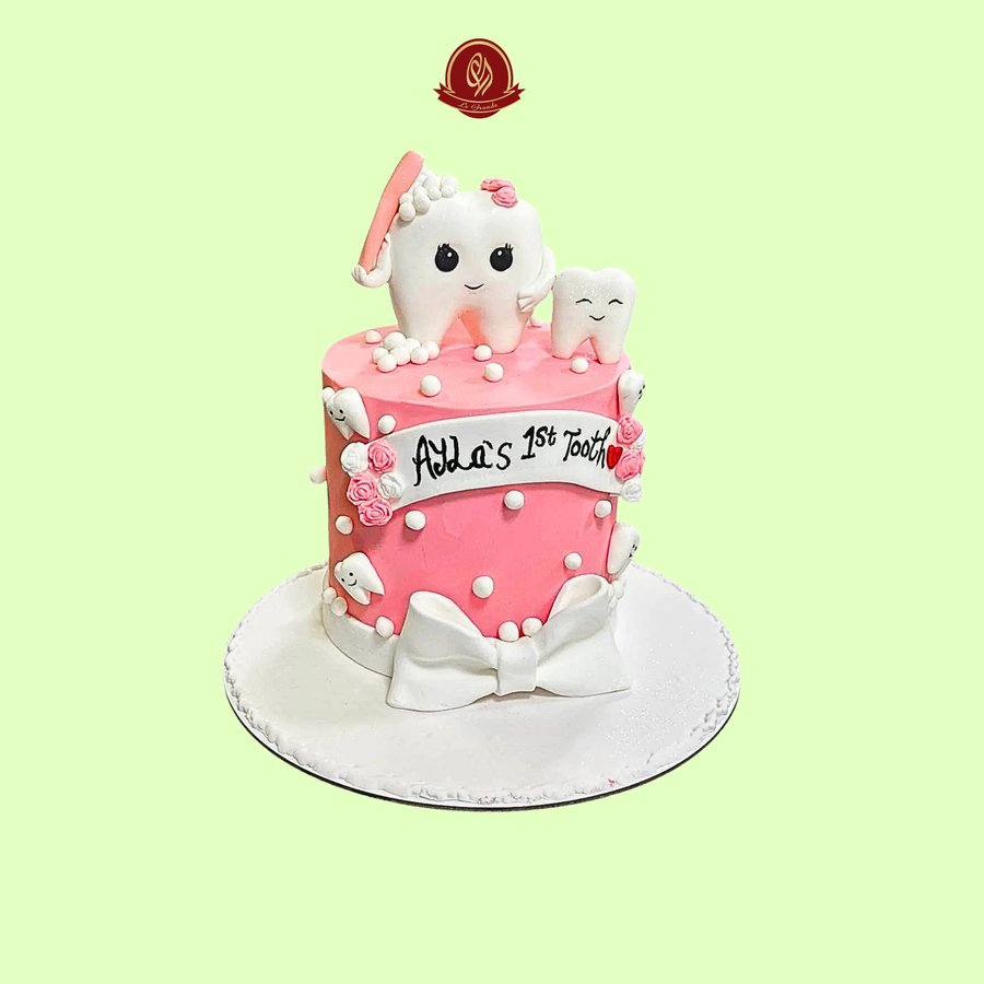 Baby Girl First Tooth Celebration Cake With 3D Art - Abu Dhabi in Abu Dhabi | First Teeth / Tooth Cakes Delivery UAE – Legrandeuae