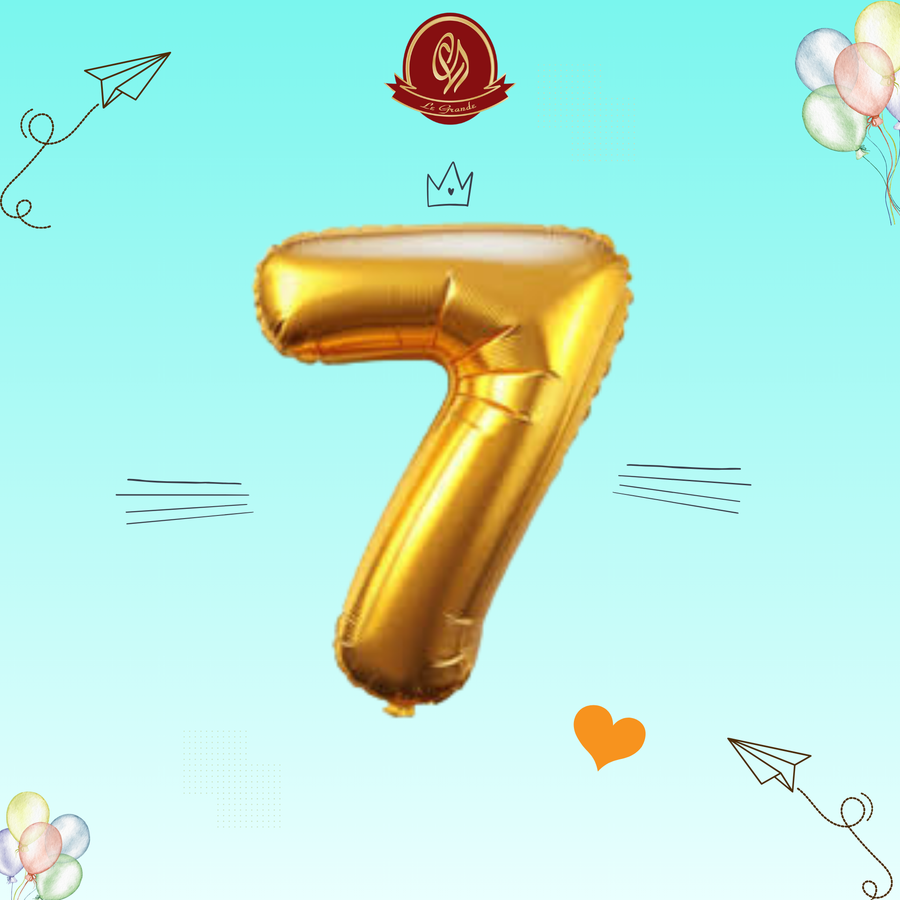 Gold Number 7 Helium Balloon – Party Decoration Abu Dhabi in Abu Dhabi | balloons Delivery UAE – Legrandeuae