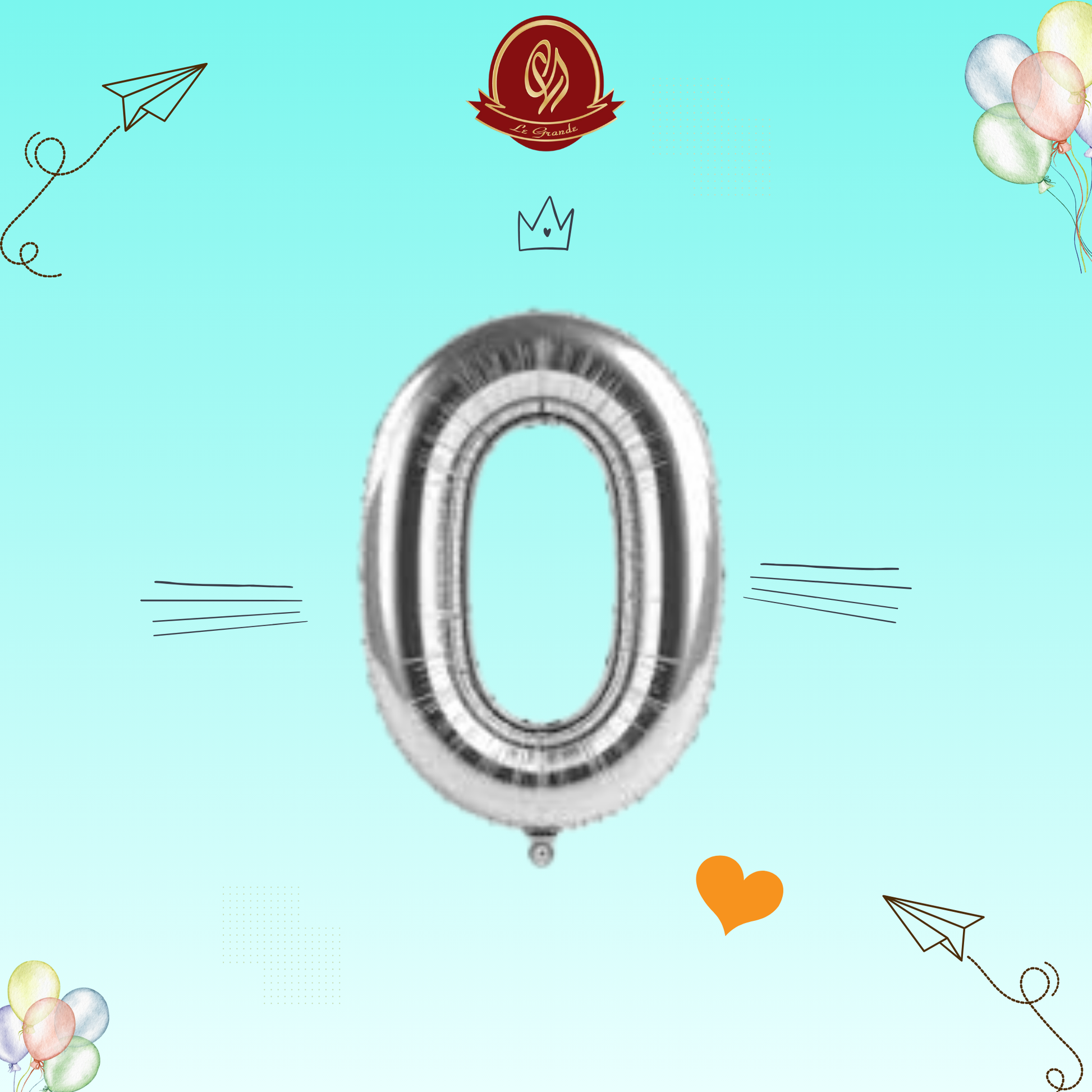 Silver Number 0 Helium Balloon – Party Decoration Abu Dhabi in Abu Dhabi | balloons Delivery UAE – Legrandeuae
