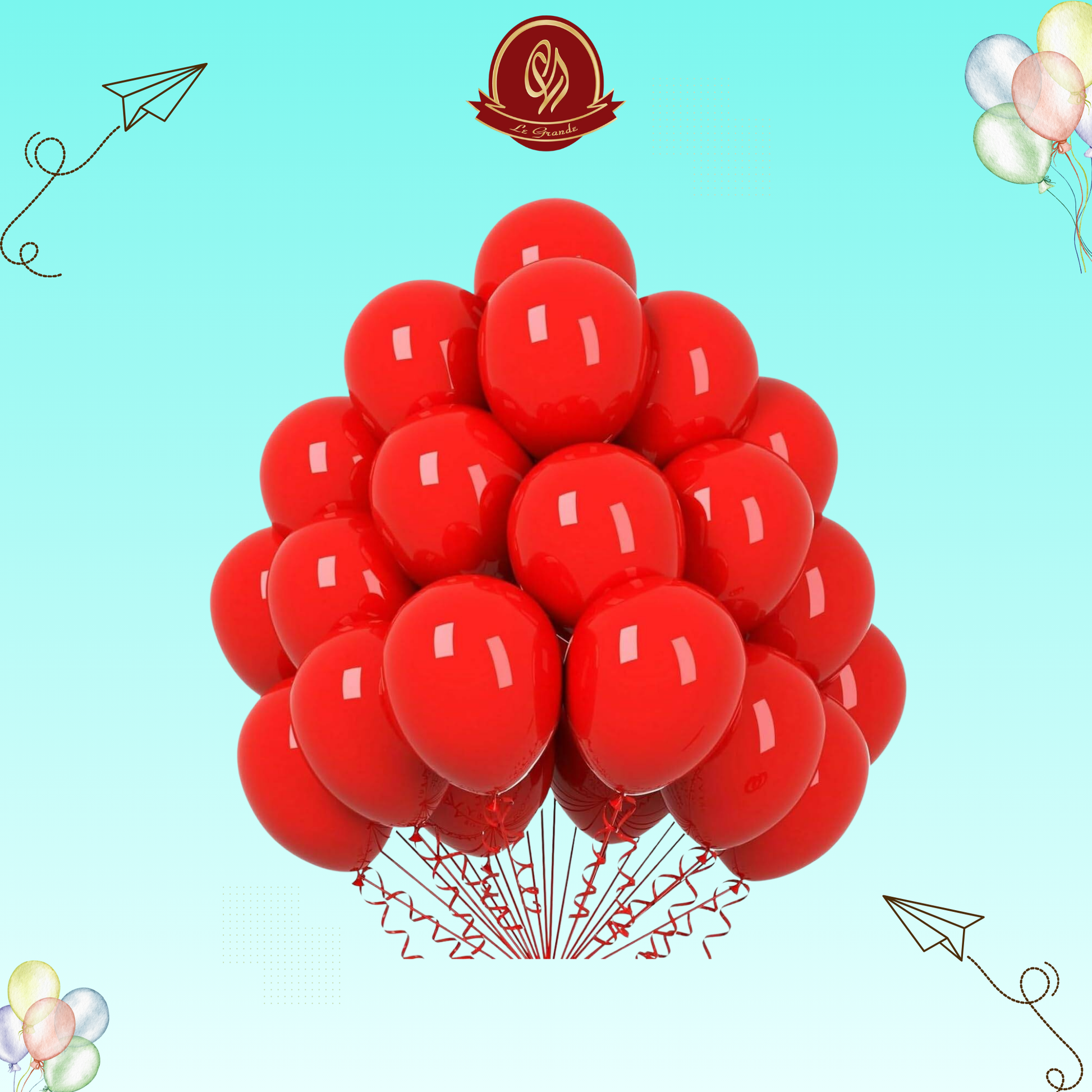 Bright Red Color Helium Balloons 25 Pcs – Party Balloon Abu Dhabi in Abu Dhabi | balloons Delivery UAE – Legrandeuae