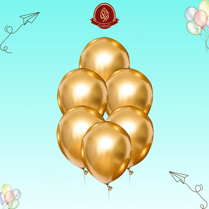 Gold Color Helium Balloons 5 Pcs – Party Balloon Abu Dhabi in Abu Dhabi | balloons Delivery UAE – Legrandeuae
