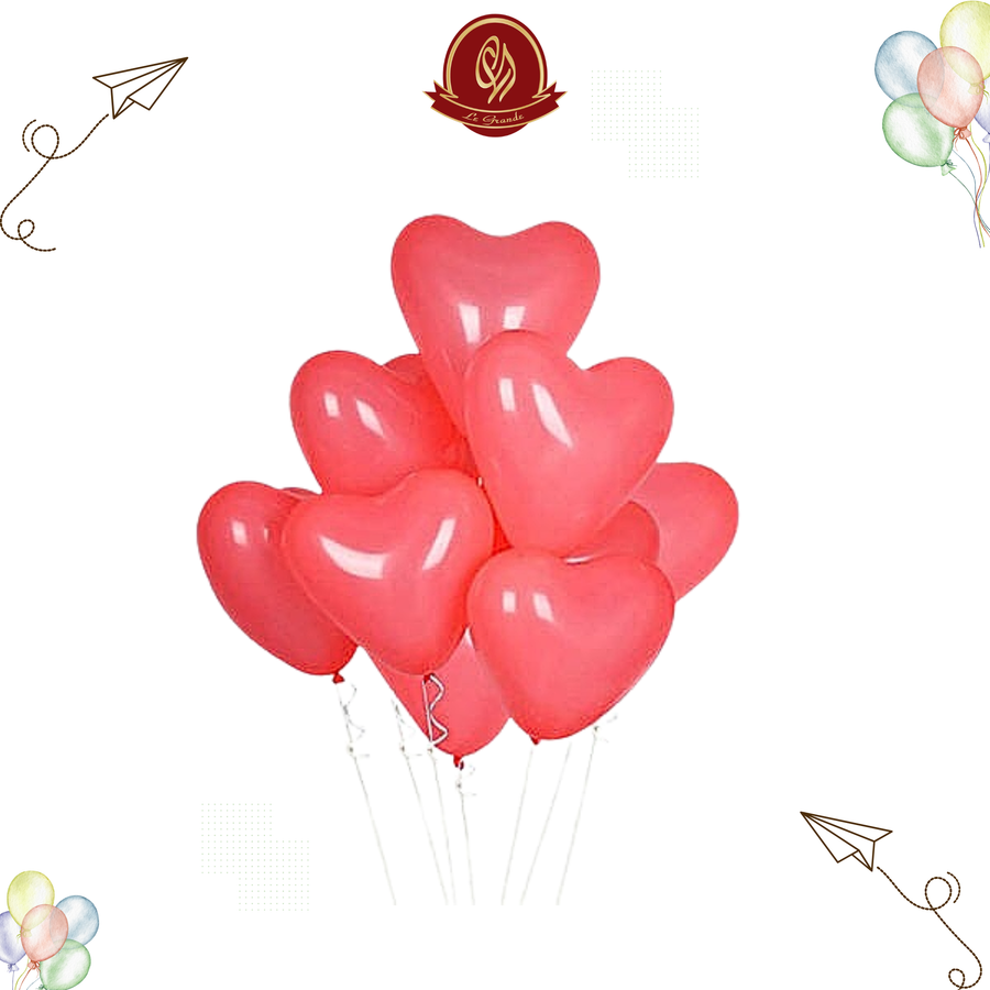 Pink Color Heart Helium Balloons Medium Size 10 Pcs – Party Balloon Abu Dhabi in Abu Dhabi | balloons Delivery UAE – Legrandeuae