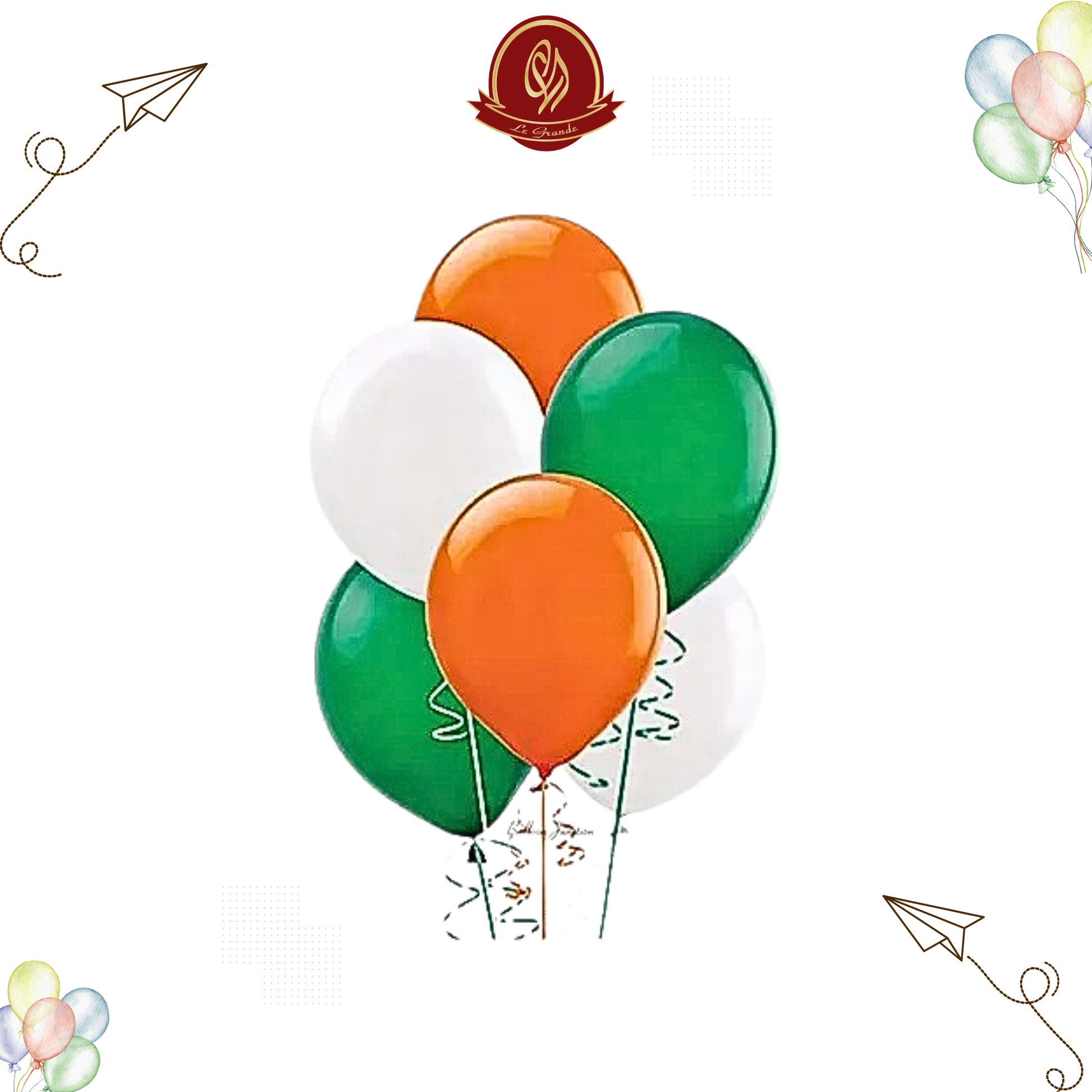 Tri Color Helium Balloons 6 Pcs – Party Balloon Abu Dhabi in Abu Dhabi | balloons Delivery UAE – Legrandeuae