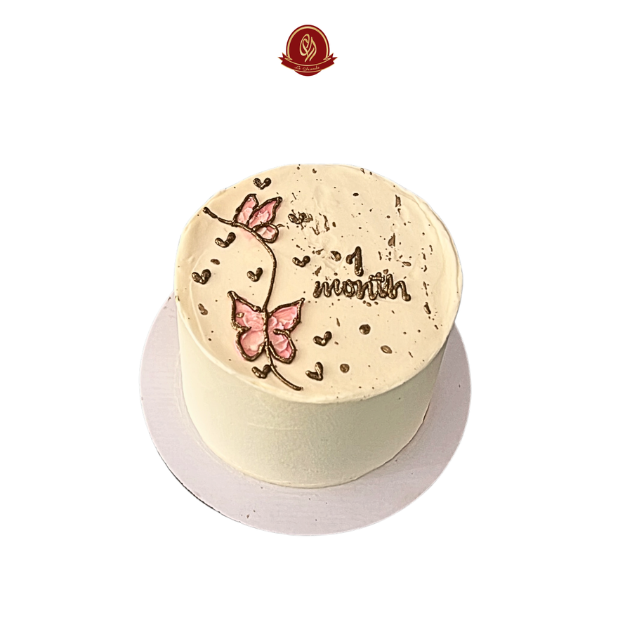 Pink Butterfly Drawing Cake Cake Abu Dhabi
