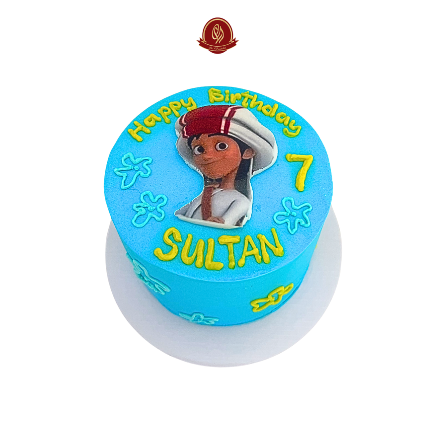 Blue Cake With Cartoon Picture Abu Dhabi