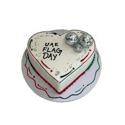 UAE Flag Day Heart-Shaped Cake with UAE Flag Decoration - Abu Dhabi in Abu Dhabi | National Day cakes Delivery UAE – Legrandeuae