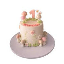 Pink Mushroom Floral First Birthday Cake With Customize Name - Abu Dhabi in Abu Dhabi | Birthday cakes - Children Delivery UAE – Legrandeuae
