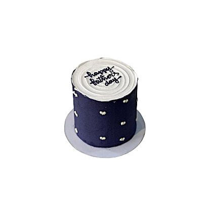 Navy Blue Cylindrical Father’s Day Cake with White Love Motifs – Elegant Dad Cake | Abu Dhabi & UAE Delivery in Abu Dhabi | Fathers day Delivery UAE – Legrandeuae
