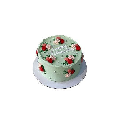 Pastel Green Father’s Day Cake with Floral Art – Elegant Dad Celebration Cake | Abu Dhabi & UAE Delivery in Abu Dhabi | Fathers day Delivery UAE – Legrandeuae