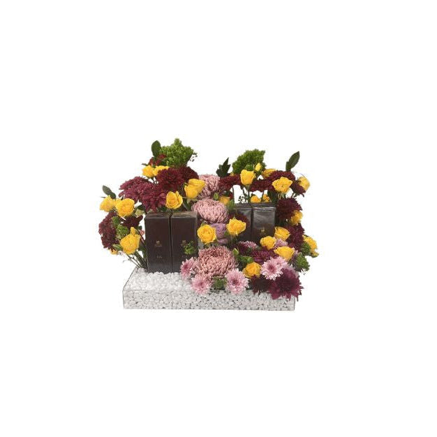 Luxury Rainbow Dahlia & Rose Tray for Father’s Day | Abu Dhabi & UAE Delivery in Abu Dhabi | Father's Day Flowers \ Bouquet Delivery UAE – Legrandeuae