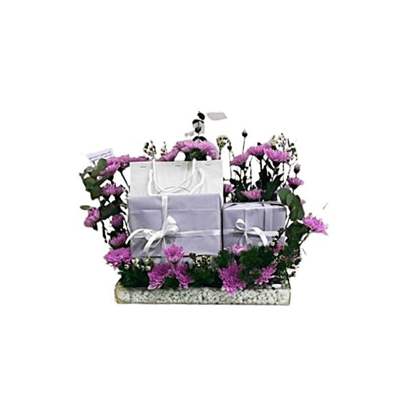 Vibrant Purple & Pink Mum Floral Hamper For Birthday Celebration - Abu Dhabi in Abu Dhabi | Birthday Flowers / Bouquet (All Genders) Delivery UAE – Legrandeuae
