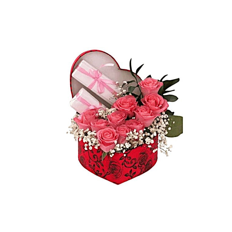 Anniversary Red Roses Heart-Shaped Floral Arrangement – Romantic Flower Gift | Abu Dhabi & UAE Delivery in Abu Dhabi | Anniversary Bouquet Delivery UAE – Legrandeuae
