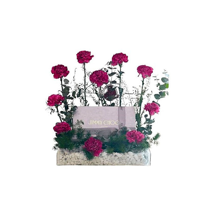 Birthday Chic Pink Carnation Floral Arrangement - Abu Dhabi in Abu Dhabi | Birthday Flowers / Bouquet (All Genders) Delivery UAE – Legrandeuae