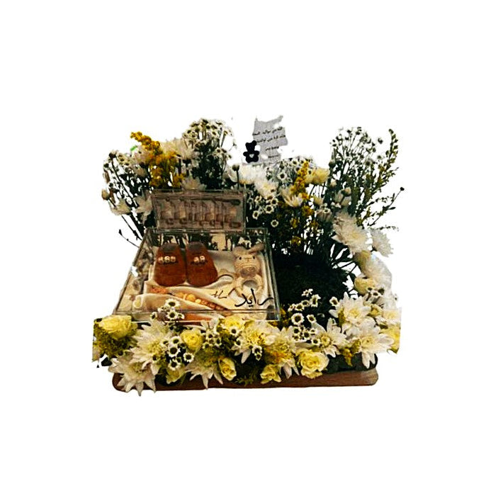 Sunny Delight Yellow & White Flower Arrangement For Birthday - Abu Dhabi in Abu Dhabi | Birthday Flowers / Bouquet (All Genders) Delivery UAE – Legrandeuae