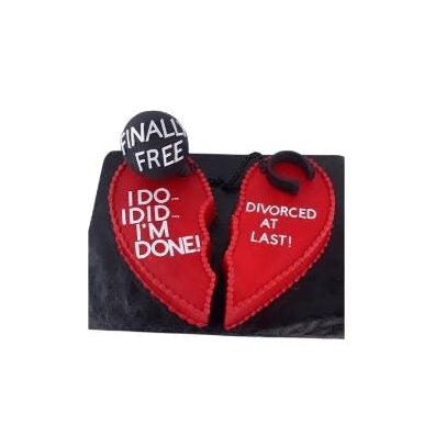 I Do, I Did, I'M Done" Split Heart Divorce Cake  Red & Black Broken Heart  Cake - Abu Dhabi