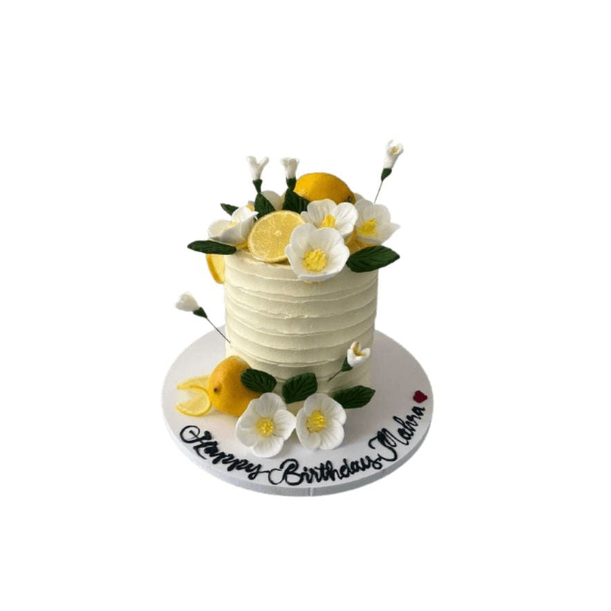Elegant Lemon Blossom Custom Birthday Cake Topping With Lemon Slices – Abu Dhabi in Abu Dhabi | Birthday cakes - Children Delivery UAE – Legrandeuae