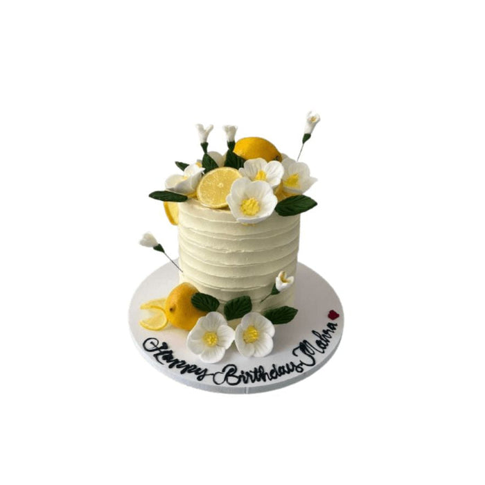 Elegant Lemon Blossom Custom Birthday Cake Topping With Lemon Slices – Abu Dhabi in Abu Dhabi | Birthday cakes - Children Delivery UAE – Legrandeuae
