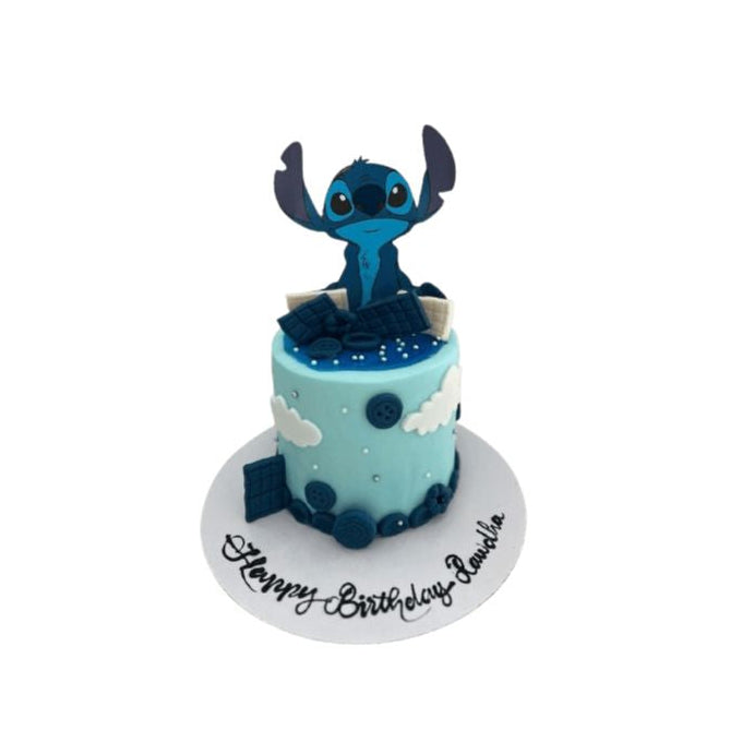 D Stitch Character Cake with Navy Buttons & Clouds - Abu Dhabi in Abu Dhabi | Stitch cakes Delivery UAE – Legrandeuae