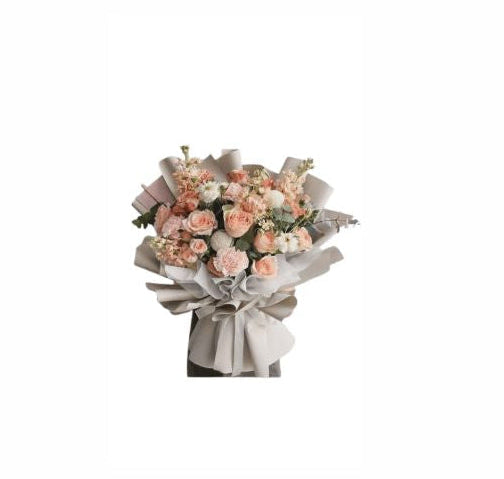 Blush Harmony Eid Mubarak Bouquet – Mixed Roses Bouquet Abu Dhabi in Abu Dhabi | Eid mubarak Delivery UAE – Legrandeuae