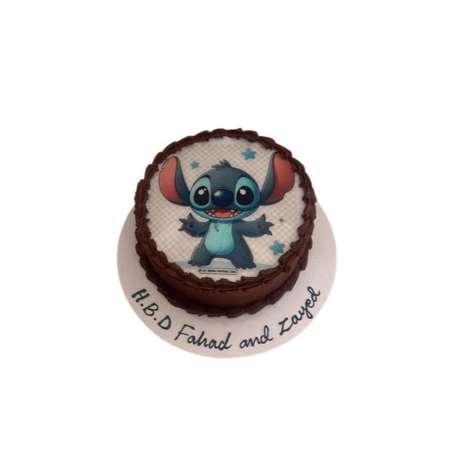 Lilo & Stitch Peach Floral Character Cake Abu Dhabi - Abu Dhabi in Abu Dhabi | Stitch cakes Delivery UAE – Legrandeuae