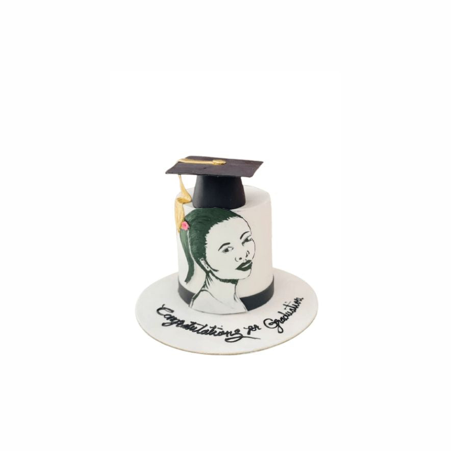 Graduation Cake with Artwork Design – Elegant Custom Graduation Cake | Abu Dhabi & UAE Delivery in Abu Dhabi | Graduations Cakes Delivery UAE – Legrandeuae