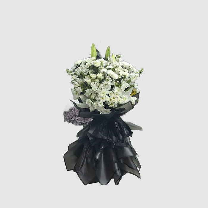 White Lilies, Chrysanthemums & Spray Roses Bouquet – Flowers Abu Dhabi in Abu Dhabi | Flowers Delivery UAE – Legrandeuae