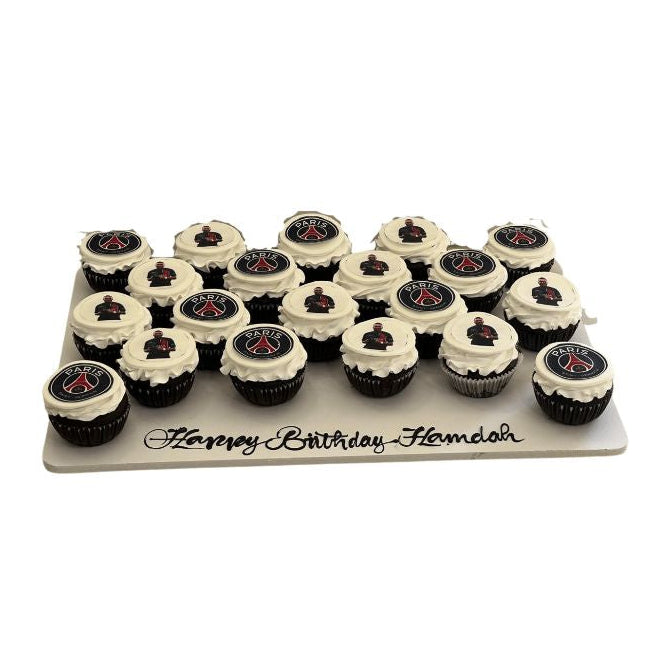 Paris Saint-Germain Custom Football Cupcakes 20Pcs Set - Abu Dhabi in Abu Dhabi | Premium Abu Dhabi Cupcake Delivery UAE – Legrandeuae