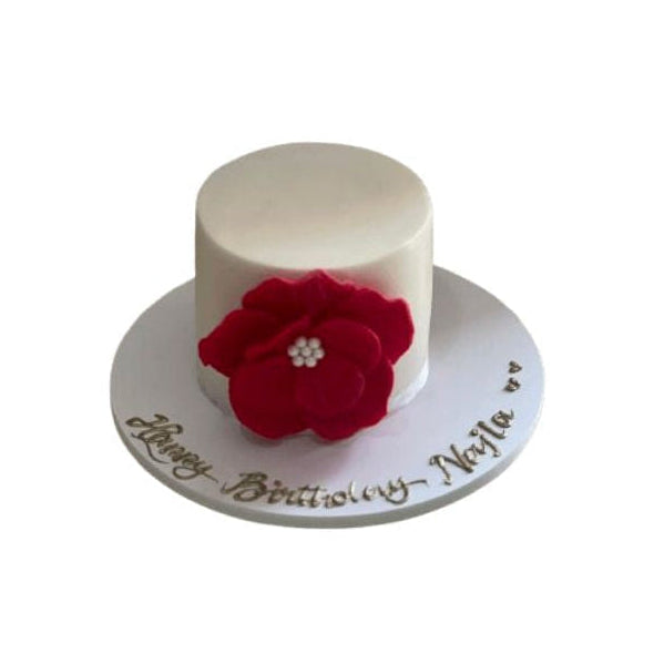 Red Rose Birthday Cake with Floral Buttercream - Abu Dhabi
