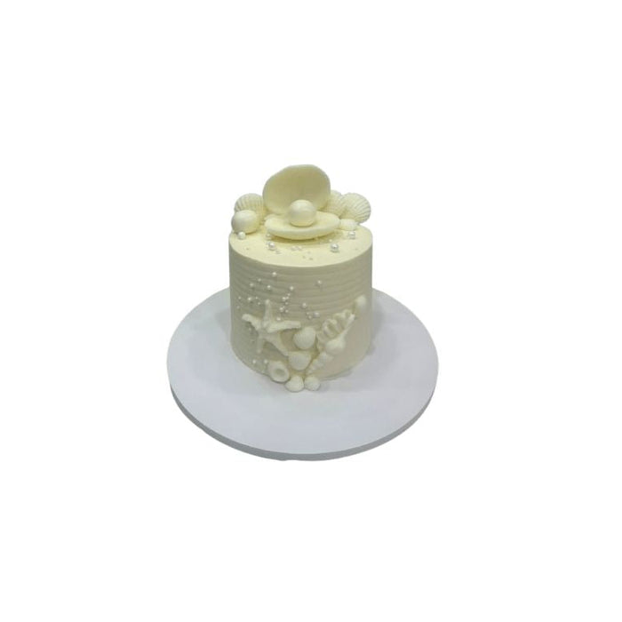 Elegant Seashell & Pearl Cake Luxury Ocean Themed Cake - Abu Dhabi