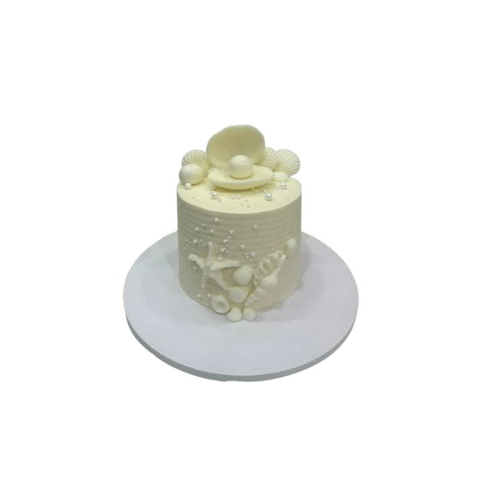 Elegant Seashell & Pearl Cake Luxury Ocean Themed Cake - Abu Dhabi