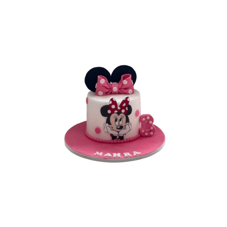 Minnie Mouse Pink Birthday Cake with Bow and Ears - Abu Dhabi