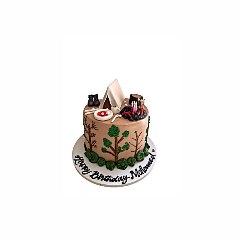 Fireside Forest Birthday Cake – Rustic Designer Cake | Abu Dhabi & UAE Delivery in Abu Dhabi | Birthday Cakes – Adults Delivery UAE – Legrandeuae