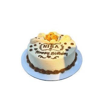Personalized Happy Birthday Cake with “HIBA” Name Delicious Birthday Celebration Cake - Abu Dhabi