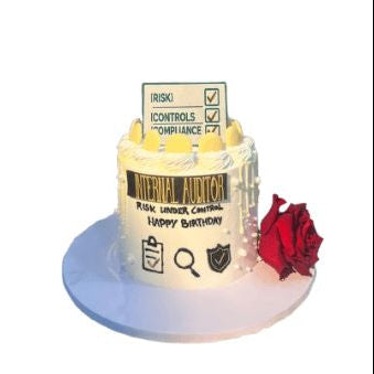 Risk Management Auditor Birthday Cake with Compliance Checklist and Red Rose  Professional Audit Themed Cake - Abu Dhabi