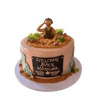 Army Theme Welcome Back Cake with Edible Soldier - Abu Dhabi