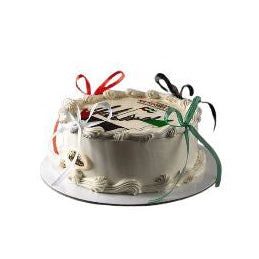 National Day Elegant Ribbon Topped Round Celebration Cake - Abu Dhabi in Abu Dhabi | National Day cakes Delivery UAE – Legrandeuae
