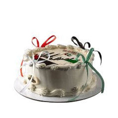 National Day Elegant Ribbon Topped Round Celebration Cake - Abu Dhabi in Abu Dhabi | National Day cakes Delivery UAE – Legrandeuae