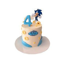 Sonic the Hedgehog Blue & Yellow Sonic Birthday Cake with Customize name - Abu Dhabi in Abu Dhabi | Sonic cakes Delivery UAE – Legrandeuae