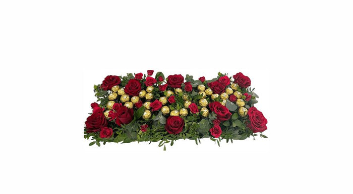 Red Rose & Ferrero Rocher Bed – Mother’s Day Flowers Abu Dhabi in Abu Dhabi | Cakes Delivery UAE – Legrandeuae