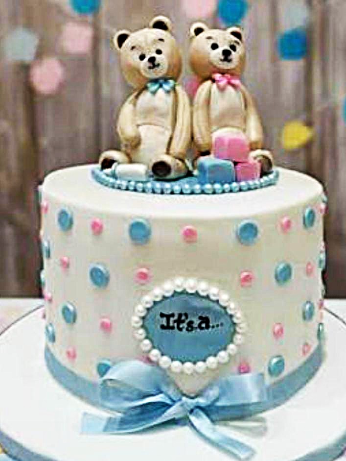 The Beary Big Gender Reveal Cake
