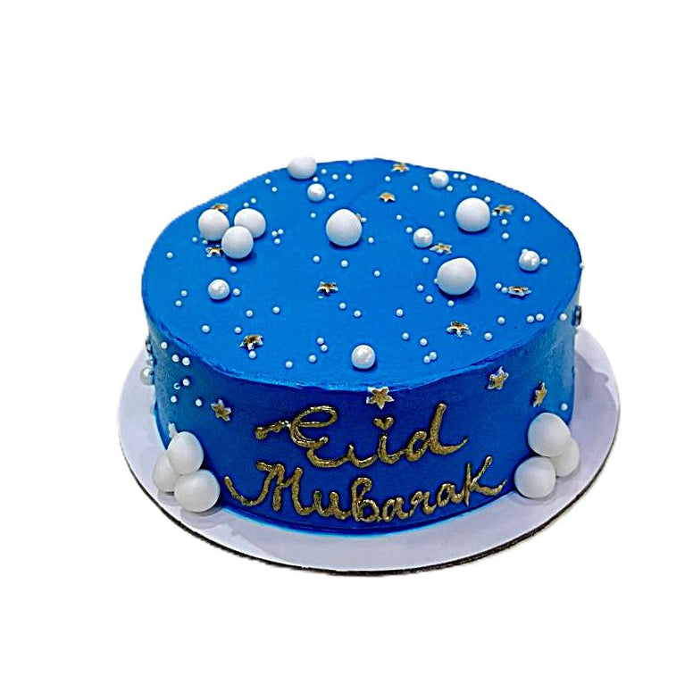 Starry Night Vanilla Eid Mubarak Cake – Eid Cake Abu Dhabi in Abu Dhabi | Cakes Delivery UAE – Legrandeuae