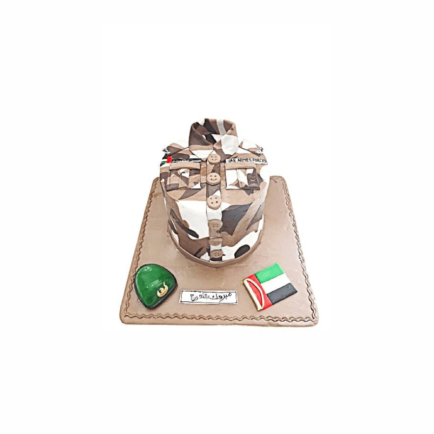 Army Uniform Shirt with Beret & Flag - Abu Dhabi in Abu Dhabi | Army / National Service Cakes Delivery UAE – Legrandeuae