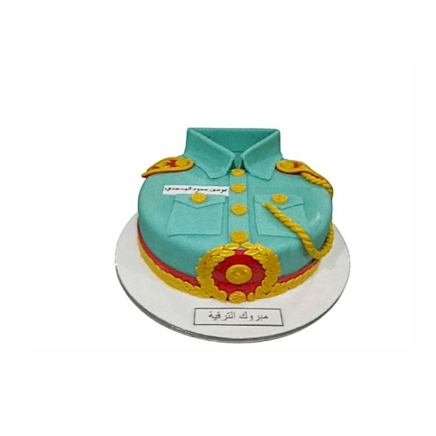 Sky Blue Police Uniform Round Cake – Elegant Police Theme Cake | Abu Dhabi & UAE Delivery in Abu Dhabi | Army / National Service Cakes Delivery UAE – Birthday cakes - Children