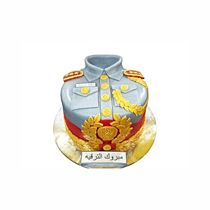 Police Shirt Cake with Logo  مبروك الترقية - Abu Dhabi