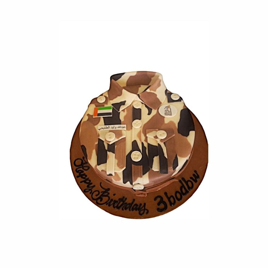 Shirt Design Round National Service Cake – Military Theme Cake | Abu Dhabi & UAE Delivery in Abu Dhabi | Army / National Service Cakes Delivery UAE – Legrandeuae