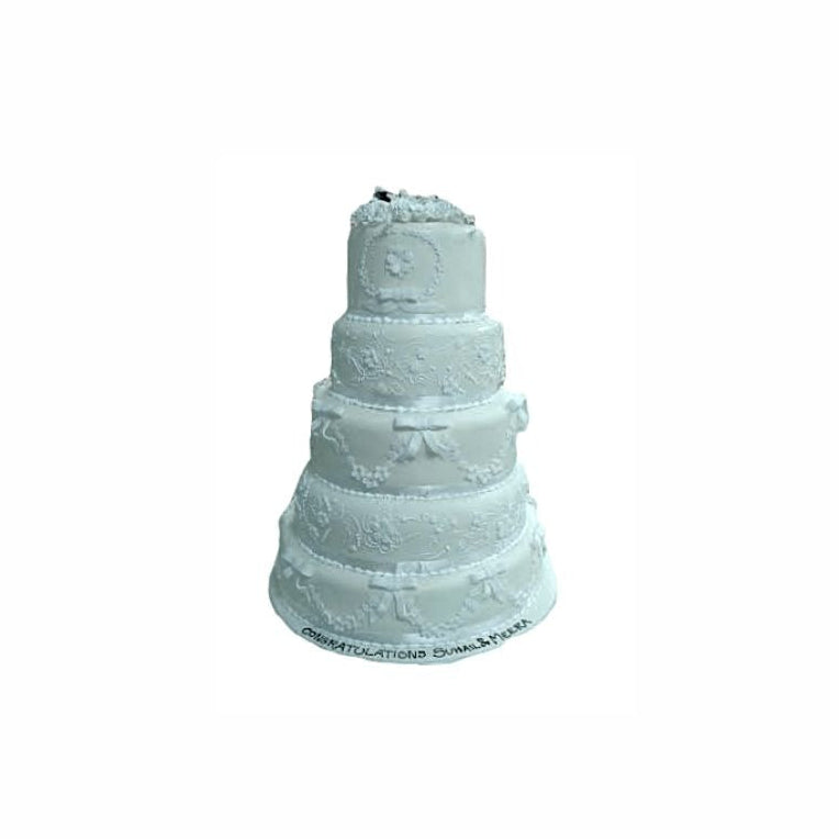 Five-Tier Lambeth Style Wedding Cake with Intricate White Piping – Luxury Engagement Cake | Abu Dhabi & UAE Delivery in Abu Dhabi | Wedding / Engagement Cakes Delivery UAE – Legrandeuae