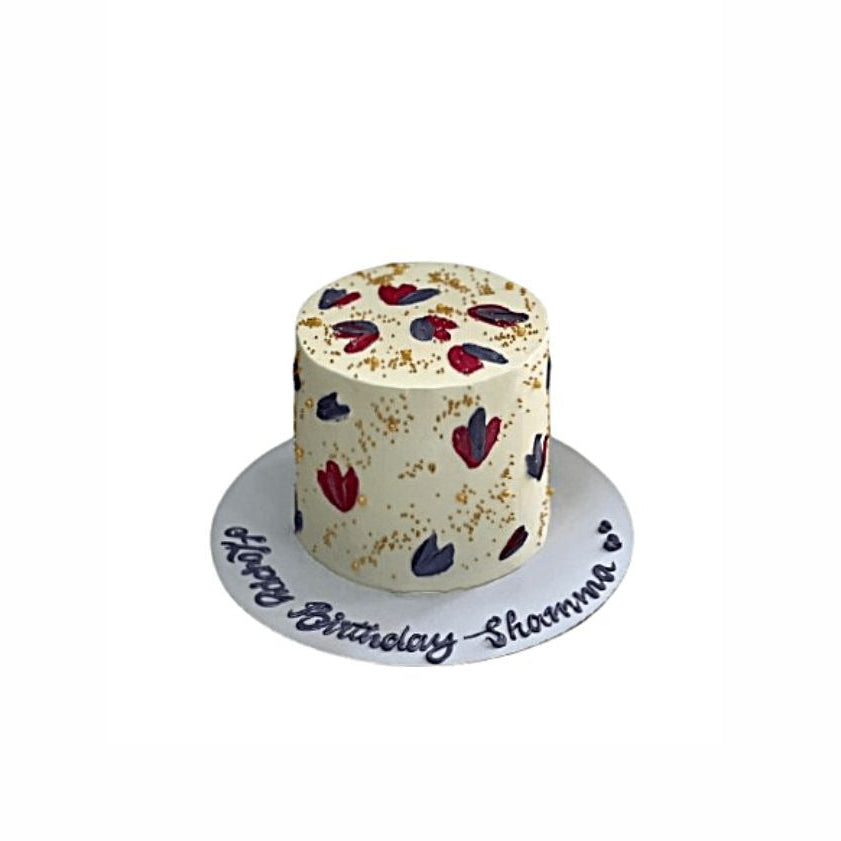 Flower Art & Gold Sprinkle Birthday Cake – Luxury Adult Cake | Abu Dhabi & UAE Delivery in Abu Dhabi | Birthday Cakes – Adults Delivery UAE – Legrandeuae